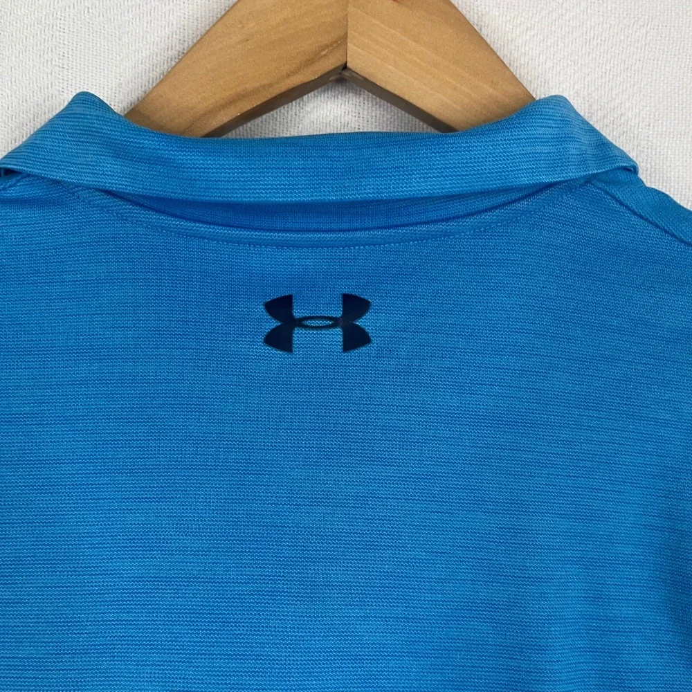 Under Armour Boys Blue HeatGear Short Sleeve Polo Shirt YLG